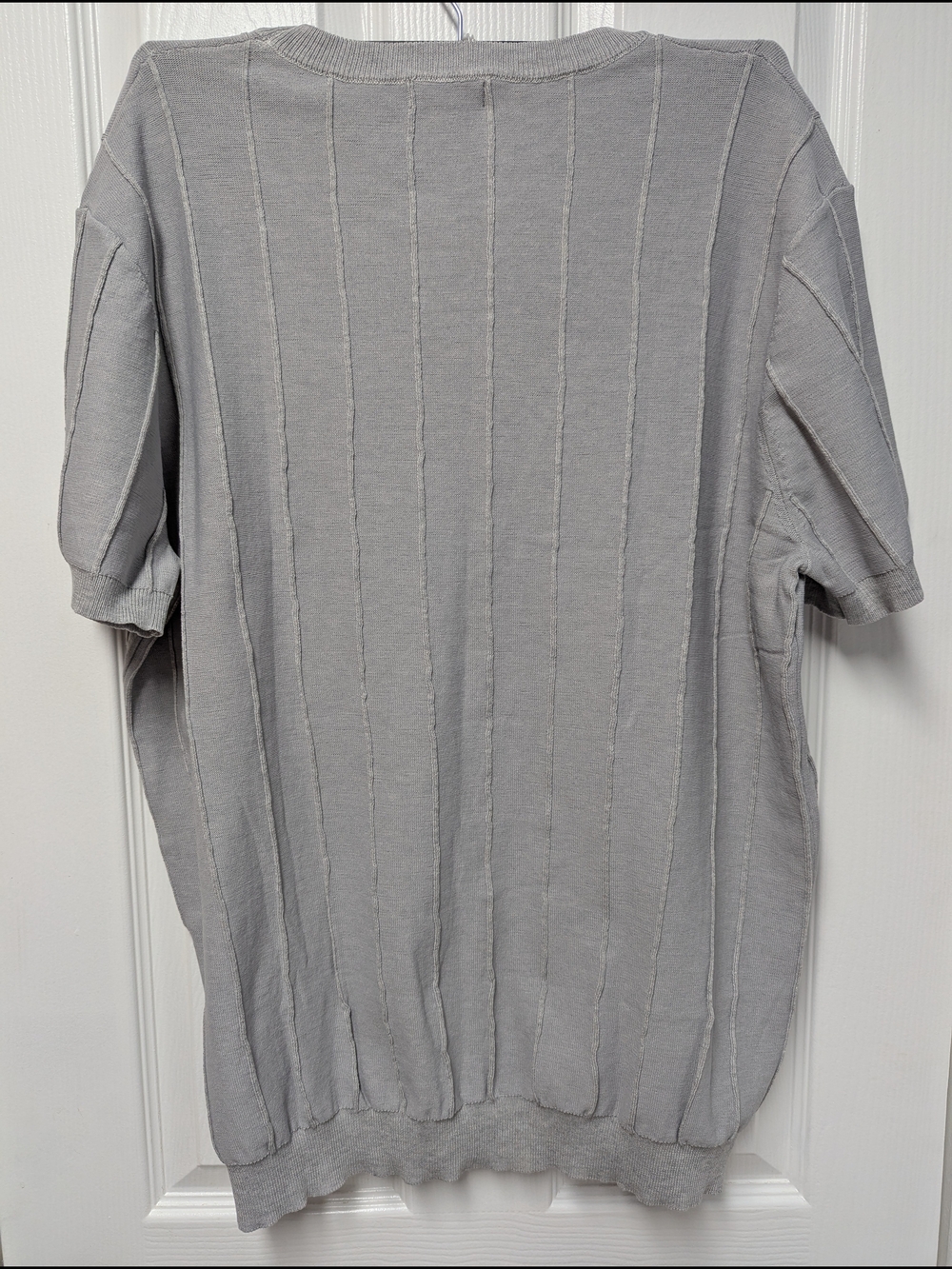 Coofandy Light Gray Ribbed Knit Tee - Picture 6 of 8